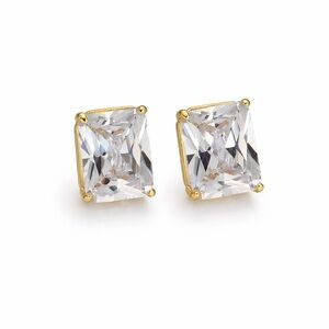 Gold Clear CZ Stus Earrings (7703)